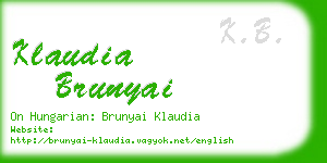 klaudia brunyai business card